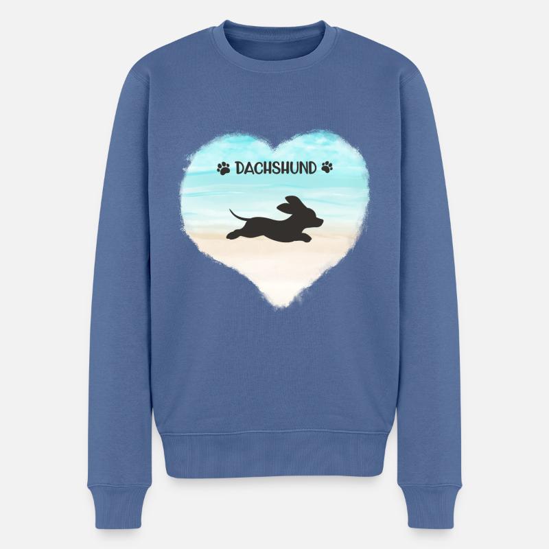 Dachshund - Männer Premium Bio Pullover - Taubenblau