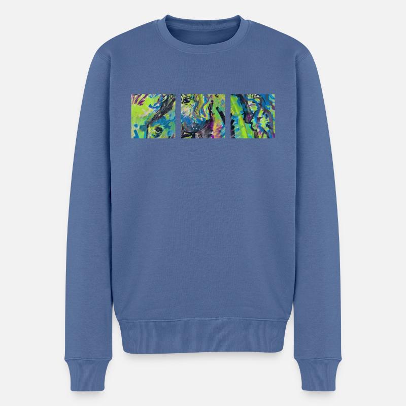 Cheval - Pull Premium bio Homme - bleu pigeon