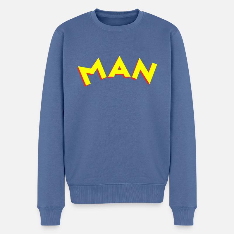 Man - Männer Premium Bio Pullover - Taubenblau