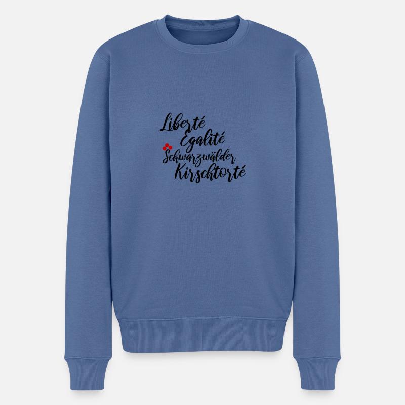 Liberte Egalite Schwarzwälder Kirschtorte - Männer Premium Bio Pullover - Taubenblau