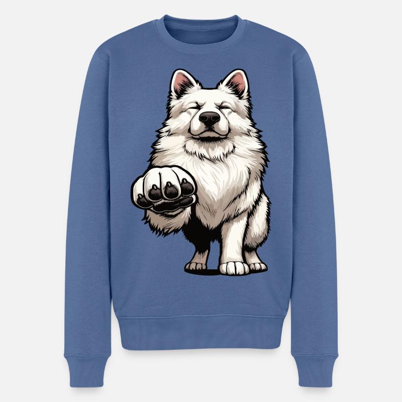 Weißer Schäferhund Schäferhund Schäferhunde - Männer Premium Bio Pullover - Taubenblau