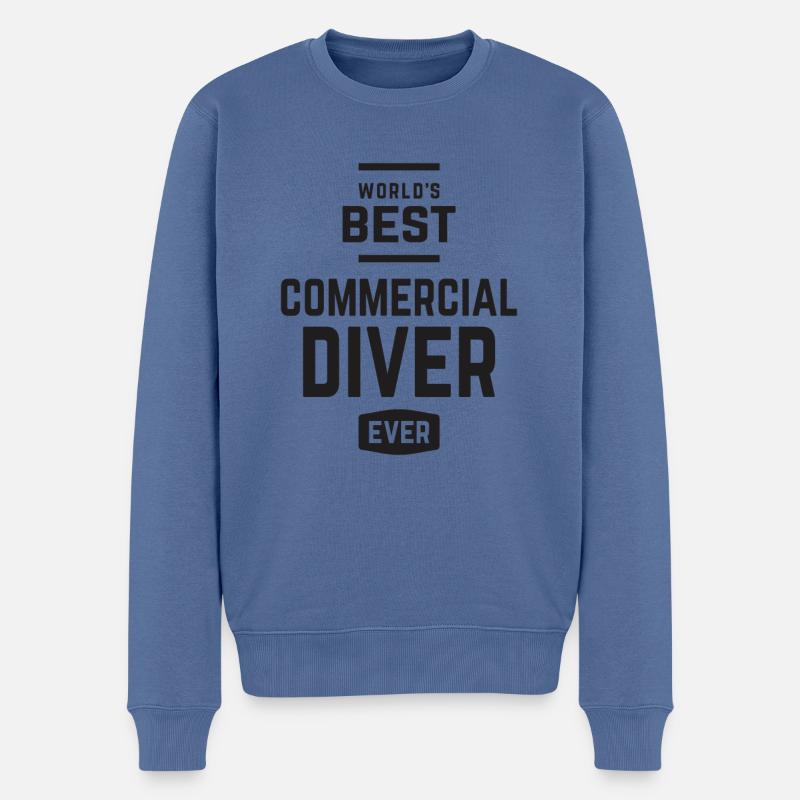 Der beste Berufstaucher der Welt aller Zeiten - Männer Premium Bio Pullover - Taubenblau