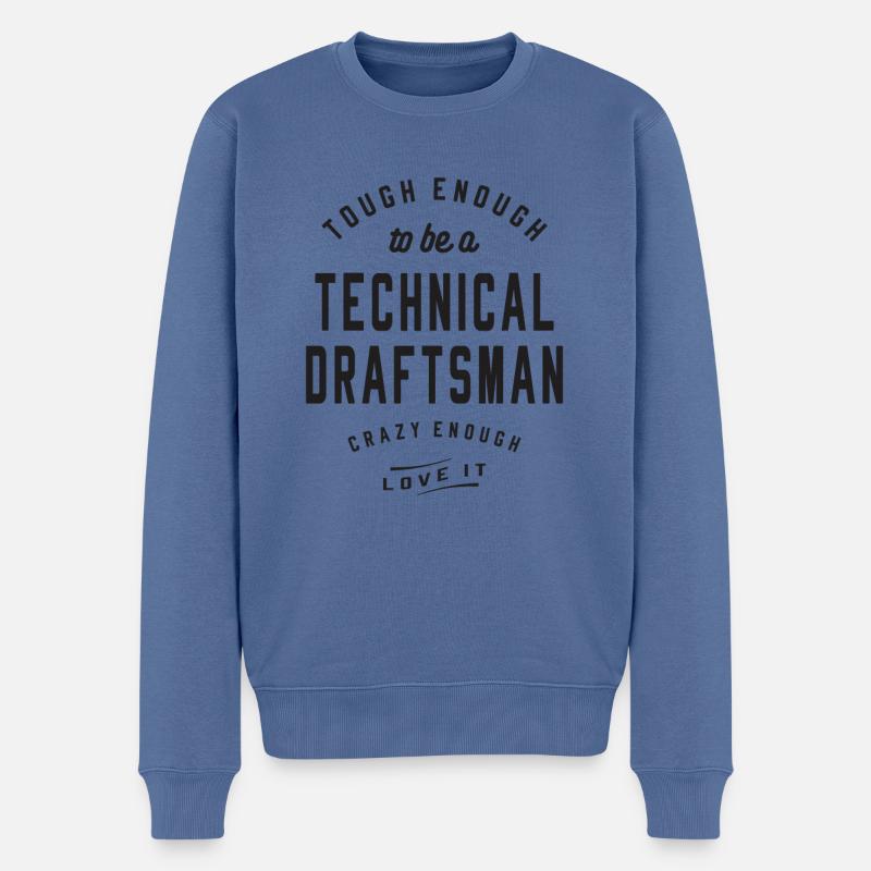 Tough & Crazy - Technischer Zeichner - Männer Premium Bio Pullover - Taubenblau