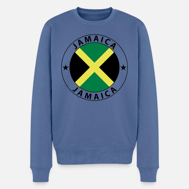Jamaica - Männer Premium Bio Pullover - Taubenblau