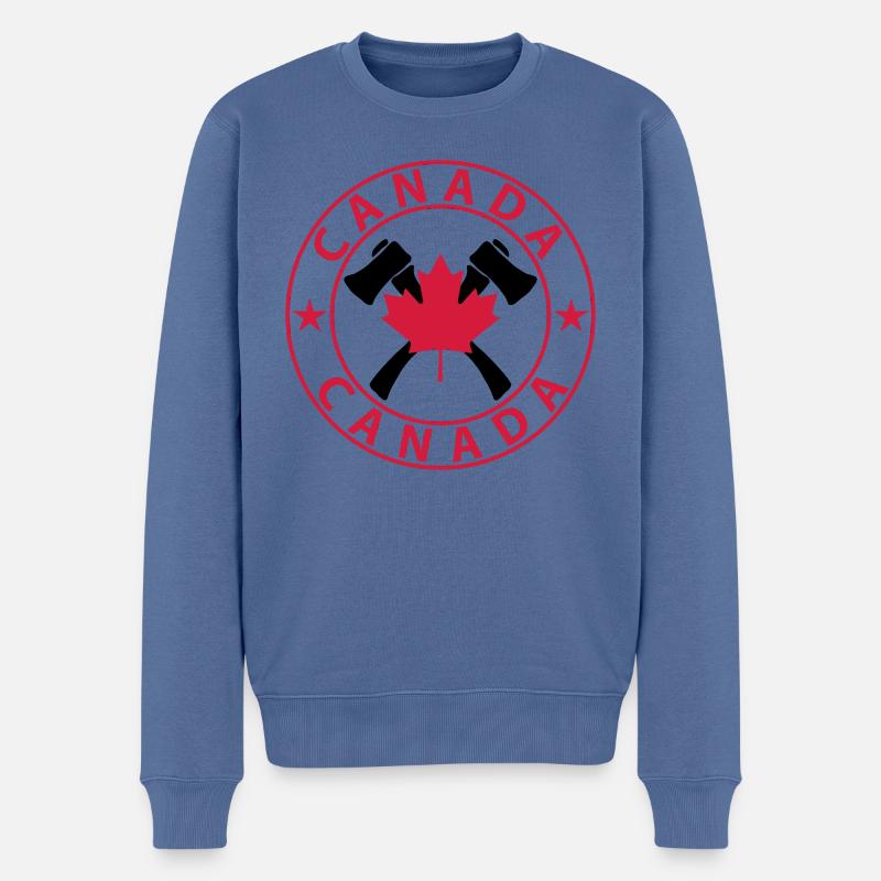 Canada lumbering - Männer Premium Bio Pullover - Taubenblau