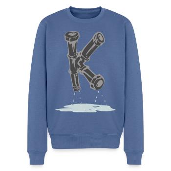 rohr k - Männer Premium Bio Pullover - Taubenblau - Vorne - Nico (187cm)