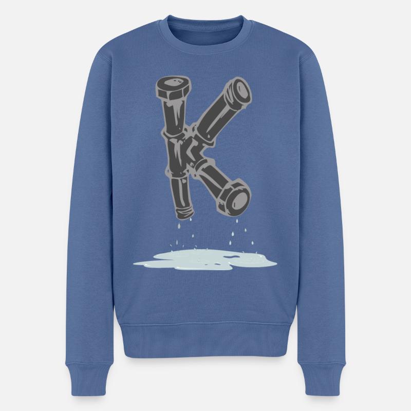 rohr k - Männer Premium Bio Pullover - Taubenblau