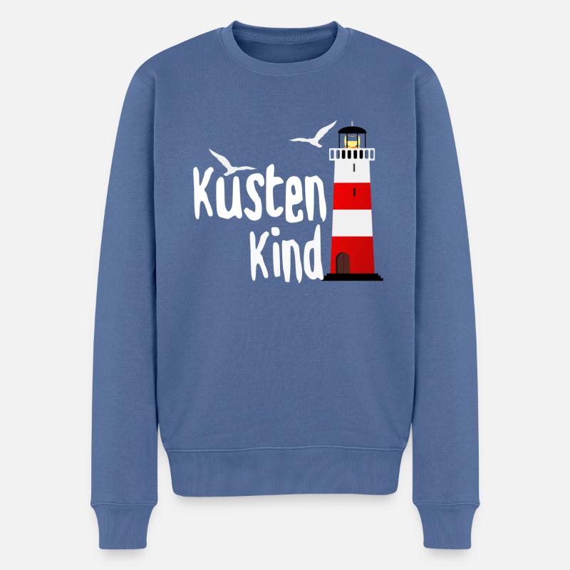 Küstenkind - Männer Premium Bio Pullover - Taubenblau