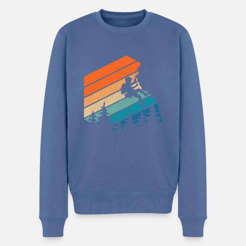 Klettern Bouldern Bergsteigen Geschenk - Männer Premium Bio Pullover - Taubenblau