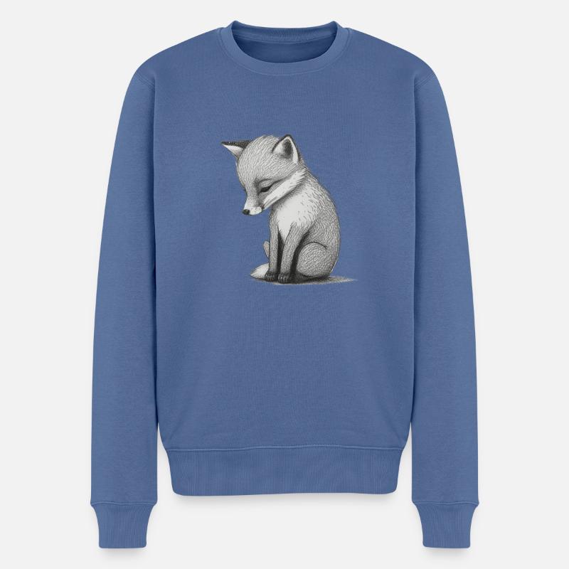 Fuchs - Männer Premium Bio Pullover - Taubenblau