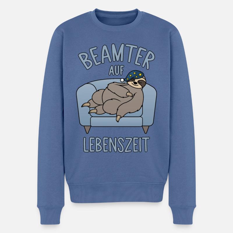 Faultier Couch - Beamter auf Lebenszeit - Männer Premium Bio Pullover - Taubenblau