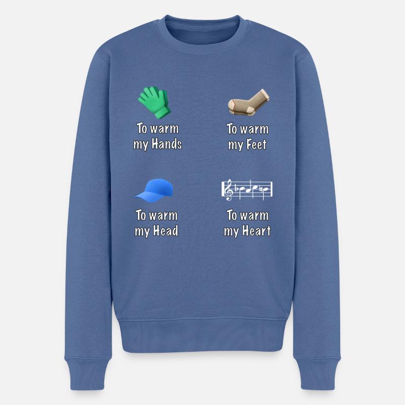 to warm my heart (Bach) - Männer Premium Bio Pullover - Taubenblau