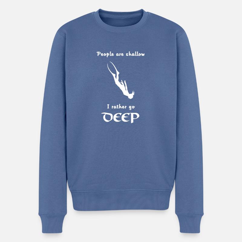 Freitauchen - Männer Premium Bio Pullover - Taubenblau