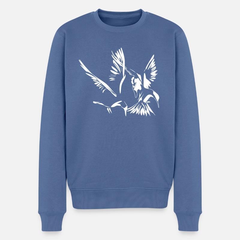 Möwen und Möwen - Männer Premium Bio Pullover - Taubenblau