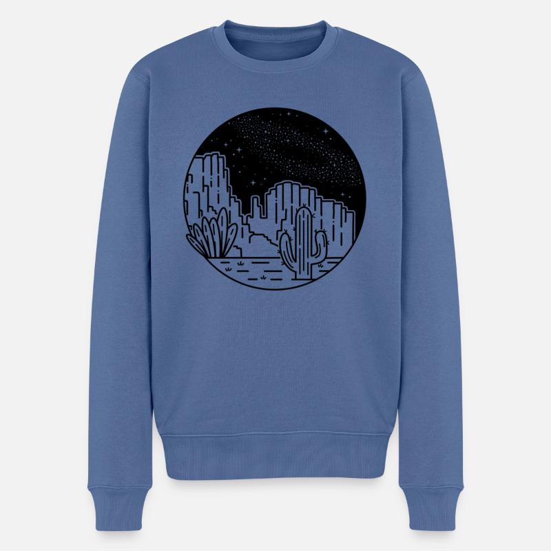 Grand Canyon et Voie lactée - Pull Premium bio Homme - bleu pigeon