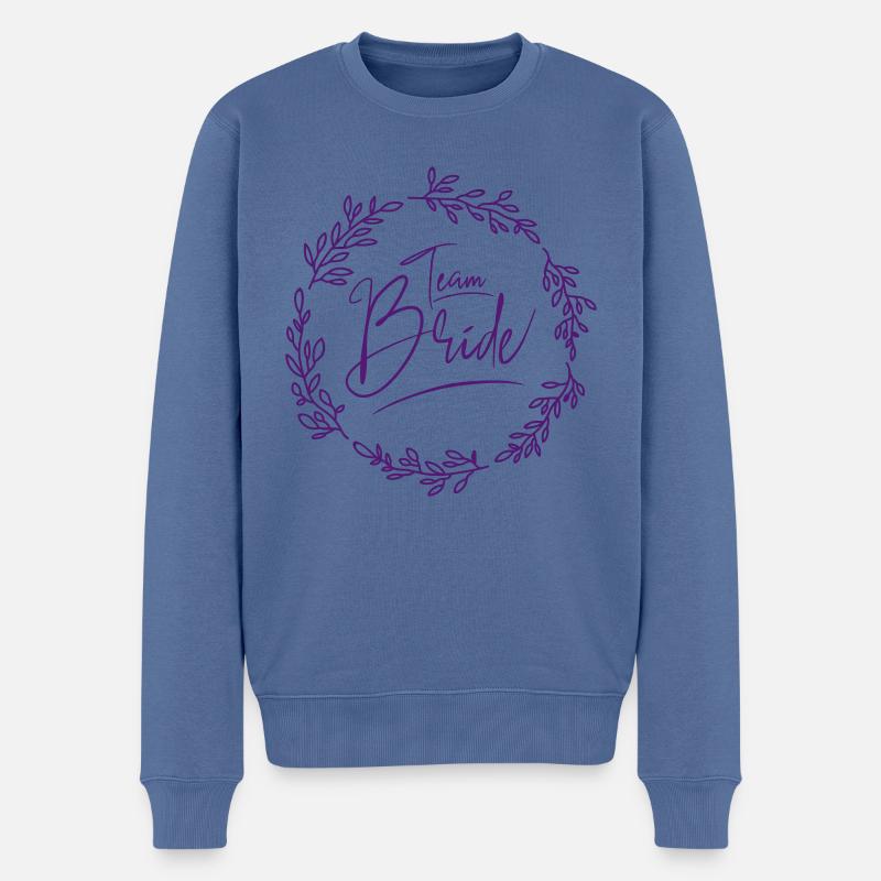 Team bride - Männer Premium Bio Pullover - Taubenblau