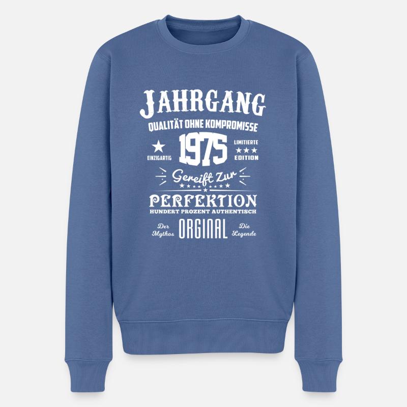 Original Jahrgang 1975 - Männer Premium Bio Pullover - Taubenblau