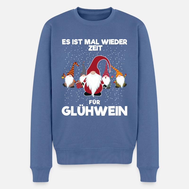 Zeit für Glühwein - Männer Premium Bio Pullover - Taubenblau
