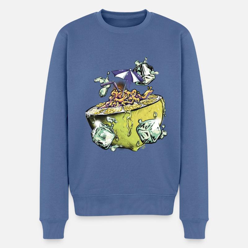 Slug lime - Männer Premium Bio Pullover - Taubenblau