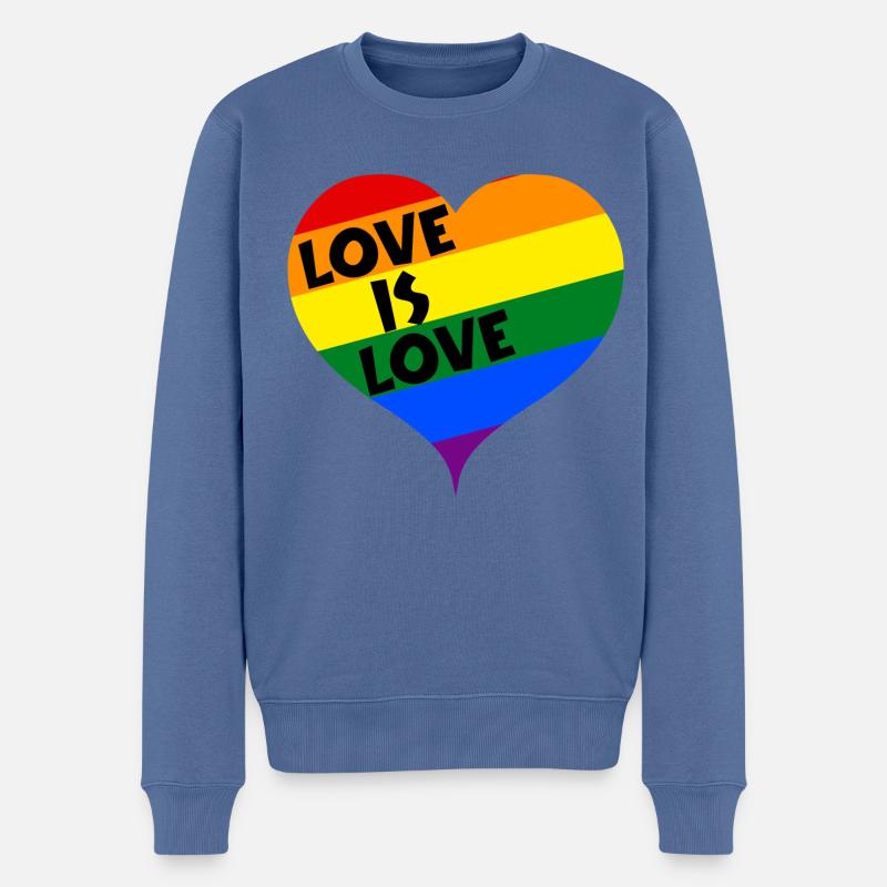Love is Love Pride Schwul Lesbisch Transgender - Männer Premium Bio Pullover - Taubenblau