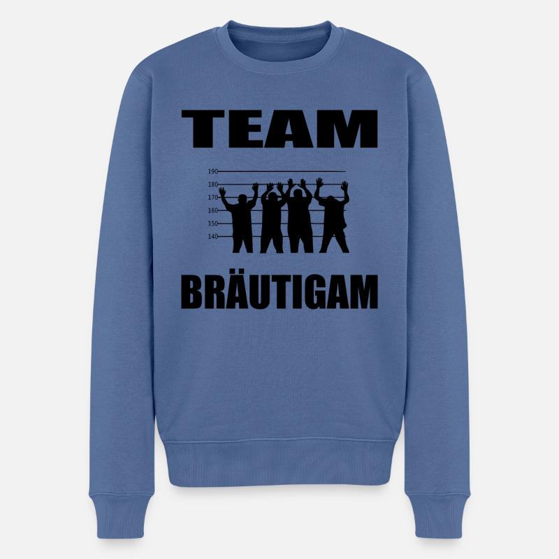 JGA - Männer Premium Bio Pullover - Taubenblau