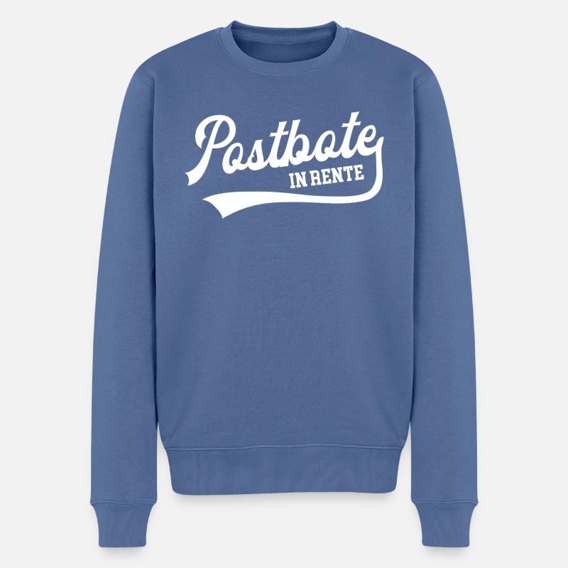 Postbote Rente Post Rentner Ruhestand Briefträger - Männer Premium Bio Pullover - Taubenblau