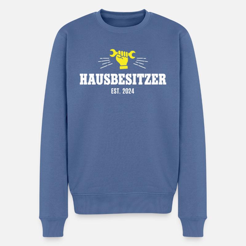 Hausbesitzer 2024 Homeowner Eigentümer Hausherr 24 - Männer Premium Bio Pullover - Taubenblau