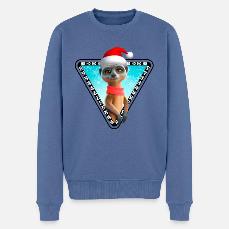Suricate X-Mas Suricate de Noël - Pull Premium bio Homme - bleu pigeon