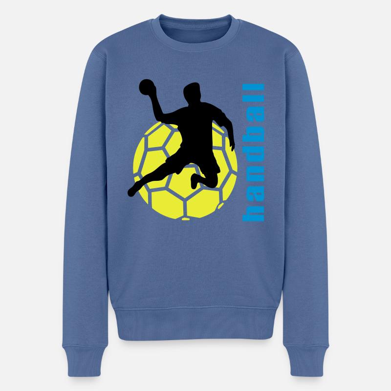 handball - Männer Premium Bio Pullover - Taubenblau