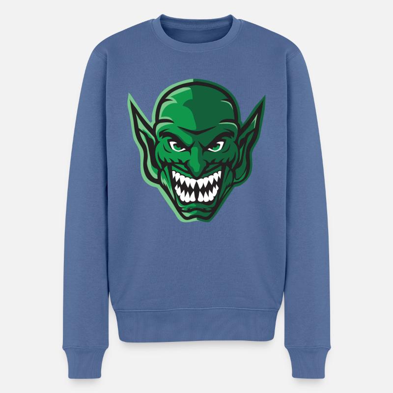 Tête de Goblin - Pull Premium bio Homme - bleu pigeon