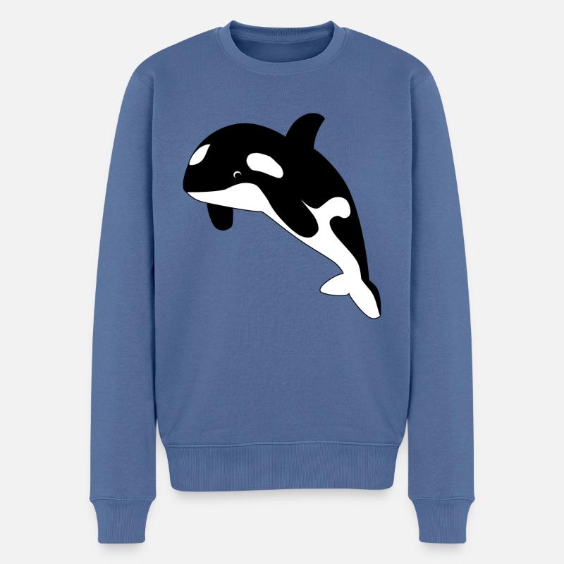 Orca / Schwertwal - Männer Premium Bio Pullover - Taubenblau