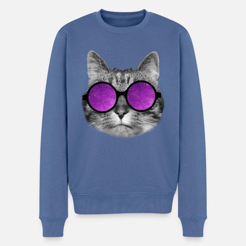 Chat de l’espace - Pull Premium bio Homme - bleu pigeon
