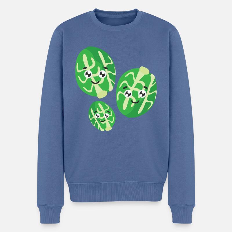 Rosenkohl - Männer Premium Bio Pullover - Taubenblau
