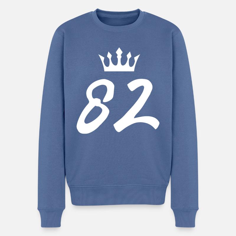 82 Couronne numérique - Pull Premium bio Homme - bleu pigeon