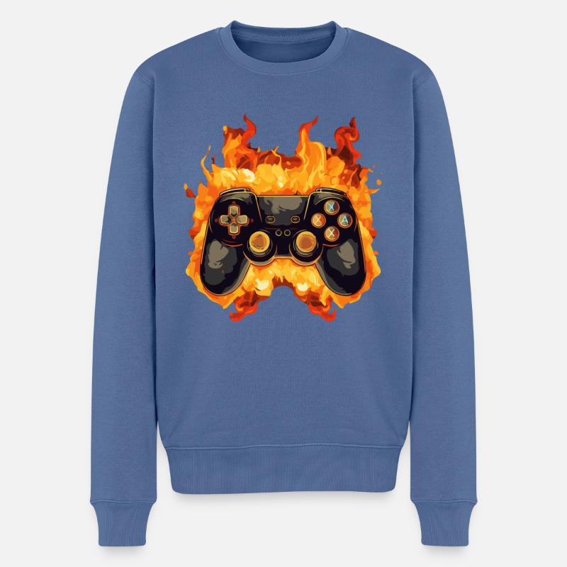 Manette de jeu - Pull Premium bio Homme - bleu pigeon