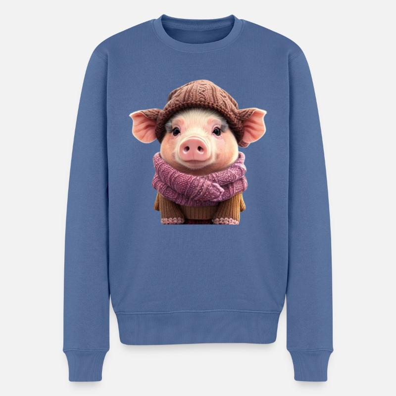 Winter groß - Männer Premium Bio Pullover - Taubenblau