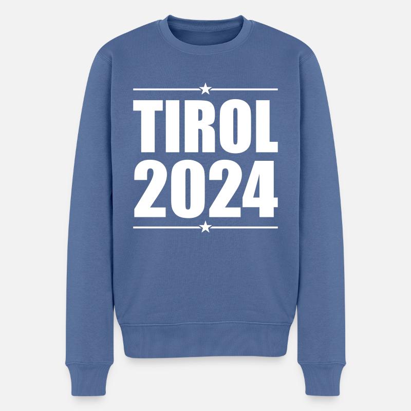 Tirol 2024 - Männer Premium Bio Pullover - Taubenblau