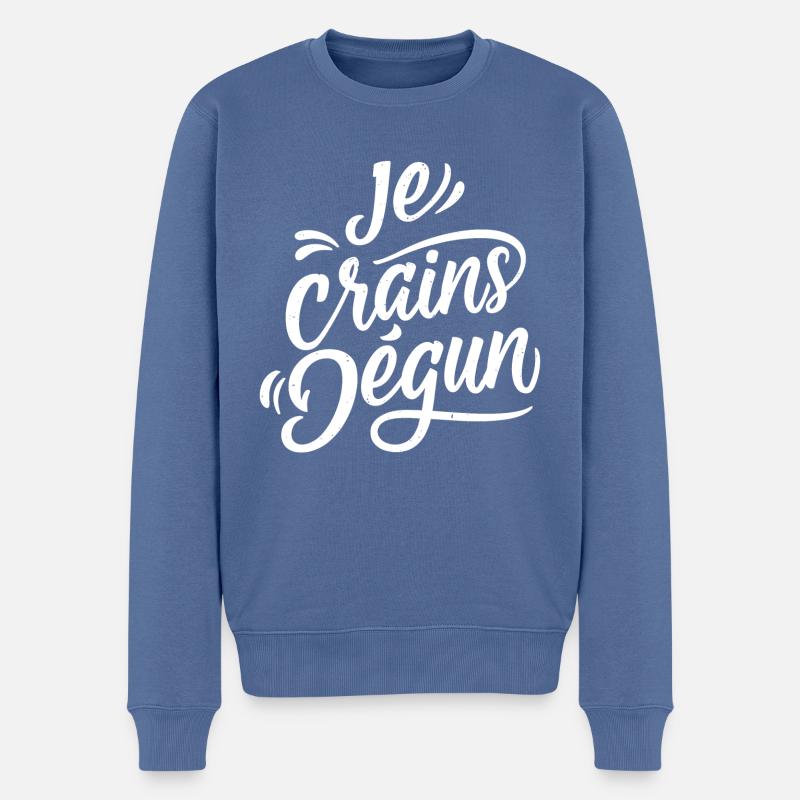 Je crains dégun - Pull Premium bio Homme - bleu pigeon