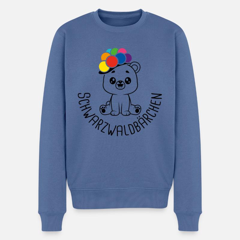 Schwarzwaldbärchen - Männer Premium Bio Pullover - Taubenblau
