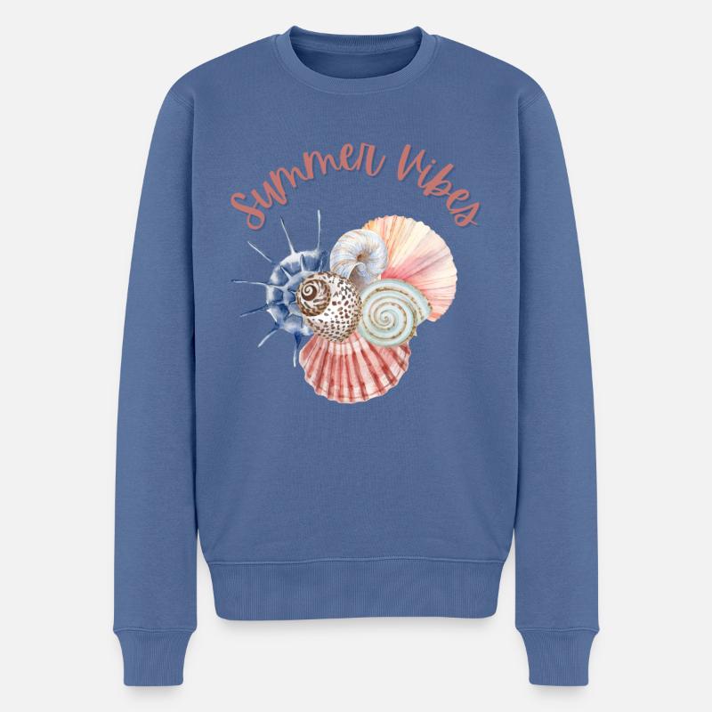 Summer Vibes - Männer Premium Bio Pullover - Taubenblau