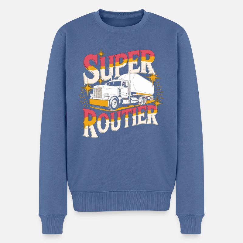 Super routier - Pull Premium bio Homme - bleu pigeon