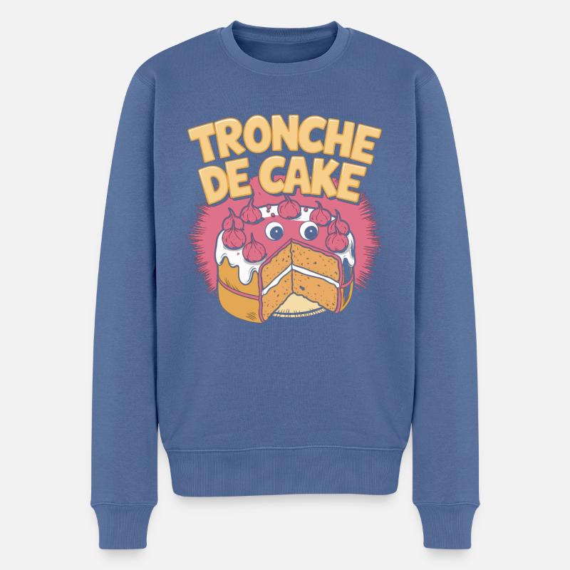 Tronche de cake - Pull Premium bio Homme - bleu pigeon