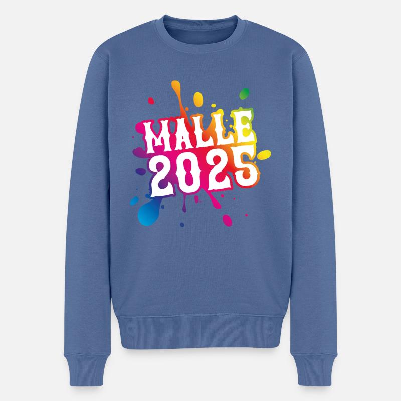 Malle 2025 Klecks - Männer Premium Bio Pullover - Taubenblau