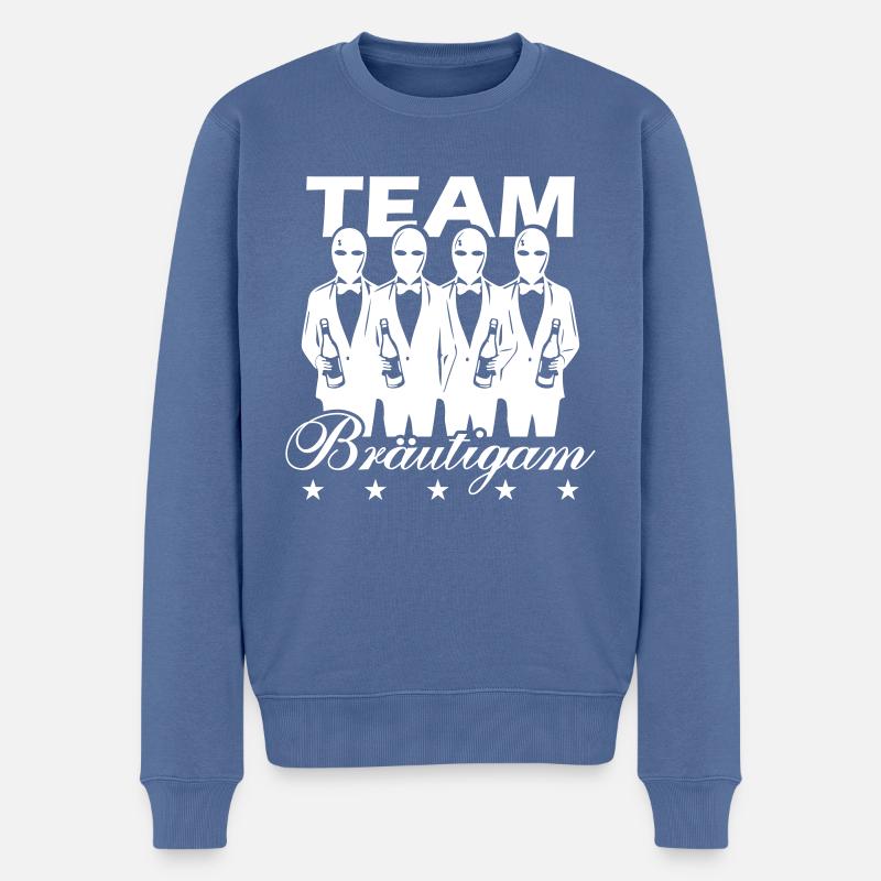 Team Bräutigam - Männer Premium Bio Pullover - Taubenblau