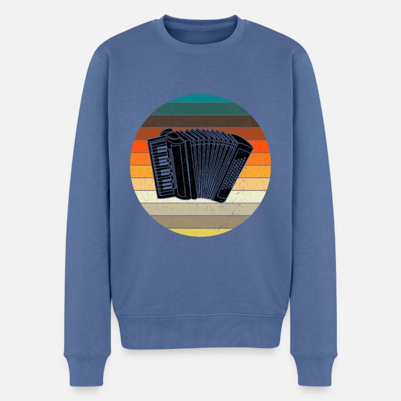 Akkordeon - Männer Premium Bio Pullover - Taubenblau
