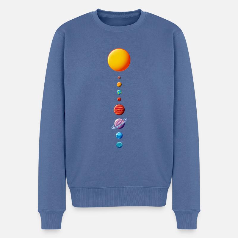 Unser Sonnensystem - Männer Premium Bio Pullover - Taubenblau