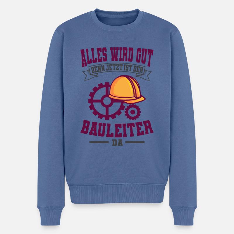 Bauprojektleiter Baustellenleiter Bauunternehmer - Männer Premium Bio Pullover - Taubenblau