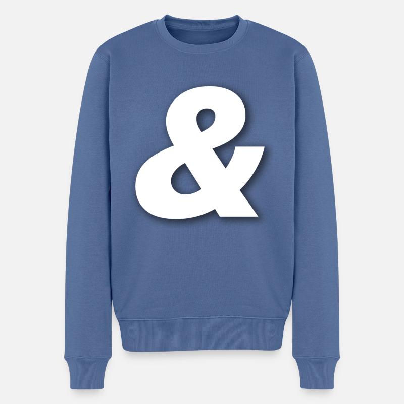 & - Männer Premium Bio Pullover - Taubenblau