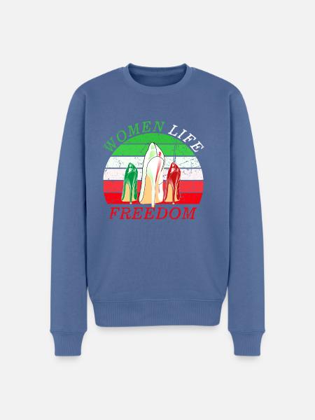 Women life freedom jin jiyan azadi - Männer Premium Bio Pullover - Taubenblau