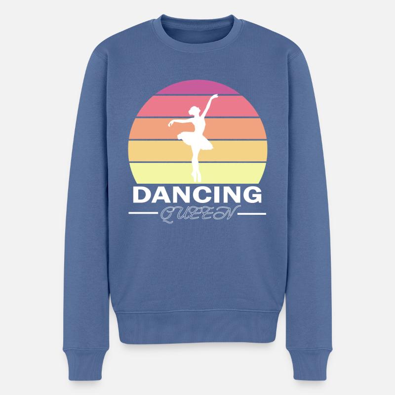 Dancing Dance Music - Männer Premium Bio Pullover - Taubenblau